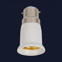B22 to E27 Adapter for Home Lighting, Flame Retardant Material Bulb Holder Converter, 0.4A Rated Current Electrical Adapter, Single Pack B22 E27