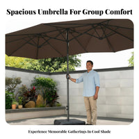 Triplecover Sun-Protective Protection Large Vented Awning Rain and Sun Resistant Patio Umbrella for Homeowners, Families, Courtyard, Backyard