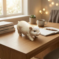 Carved Wooden Pig Figurine Realistic Wooden Pig Figurine Wood Grain Home Decor