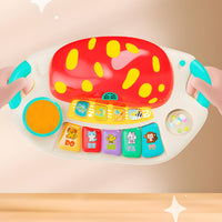 Multifunctional Fungus-Shaped Keyboard Toy Light-up Toy Piano with Drum Pad Sensory Kids Piano Keyboard Portable for Toddlers