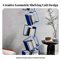 Tilted Cube Stack Space-Saving Bookcase Minimalist Design for Bedroom