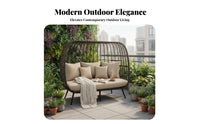 Weather-Resistant Canopied Birdcage Sofa two-personPerson Outdoor Furniture Enclosed weather shield enclosure Chair UV Protection for two people, vacation property Owners, Homeowners, Balcony, Garden, rearyard, waterside