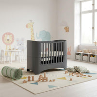 Grows with Child Multifunctional Baby Bed Rounded Corners Convertible Baby Crib Modern Toddler Bed for Newborns