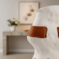 Leather Vase Creative Design Irregular Vase Handcrafted Look Home Decor for Lobby Area, Guest House