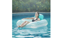 Long-Lasting Pool Buoyant Lounger with Adjustable Backrest Soft Floating Chair with Backrest Sturdy Pool Lounger with Cup Holder Breathable for Adults