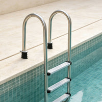 Stainless Steel Pool Ladder Anti-Slip 3 Step Pool Ladder Resistant for Homeowners, Families, in-Ground Pools