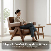 Single-Person Relaxation Seat Rustic Simplicity Aesthetic V-Leg Cane Chair Adaptable Design Sturdy Construction for Living Room