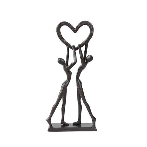 Iron Art Sculpture Hand-Forged Couple Figurine Modern for Couples