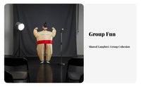 Inflatable Sumo Wrestler Costume Built-in Fan Funny Plump Suit Hilarious