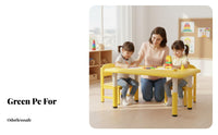 Plastic kids' Desk and Chair Kid-Safe Design 5-Piece Toddler Furniture Set Easy to Clean Lightweight for Daycare Center, Bedroom