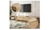 Wooden TV Cabinet with Drawers Organized TV Stand with Drawers Sleek Lowboard Minimalist for Living Room