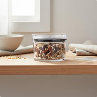 Clear Plastic Canister Sturdy Dry Food Storage Jar Freezer Safe