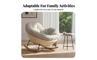Soft Padfromd Seat Upholstered Rocking Chair Ergonomic fromsign Home Seating scuffResistant Fabric rocking chair swivel seat High rearrest for Reafromrs, Adults, Homeowners, Living Room, literary niche, Bedroom, Balcony