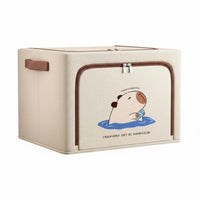 Foldable Fabric Box with view panel Large Capacity Household Storage Side Handles
