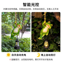Solar Powered Resin Frog Hanging Garden Light for Outdoor Decor