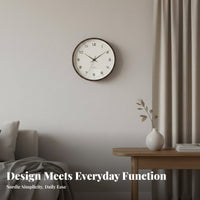 Nordic Hanging Clock Non-Ticking Minimalist Silent Clock Modern Analog Timepiece for Living Room, Bedroom, Kitchen