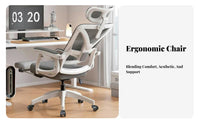 Ergonomic Design Reclining Office Chair with Footrest Highspinal Support Reclining Desk Chair with Footrest 360° rotate Computer Seat Adjustable Headrest for Executives, Remote Workers, Students, Workstation, Study Room