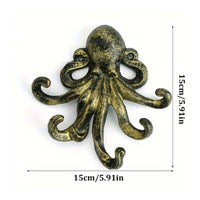 Squid Wall Hook Heavy Duty Vintage Nautical Hook Unique Design for Entryway