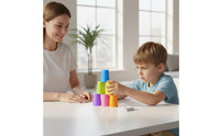 Interactive Cup Stacking Game Educational Stacking Game with Cards Colorful Toy Screen-Screenless for Children, Families, Toddlers, Home, Classroom, Party