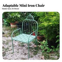 Foldable Chair-Shaped Plant Display space-saving Size Dollhouse Furnishing for children