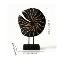 Sun Disk Sculpture Abstract Resin Sculpture with Base Retro Decor for Bookshelf