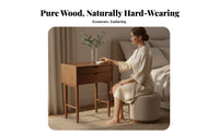 Dressing Table Set with Mirror Vintage Design Makeup Desk Space-Saving Multiple Storage Drawers for Women, Homeowners, Apartment