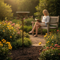 Sturdy Birdbath with Stake Vintage Bird Bath with Stake Long-Lasting Standing Bird Bath Easy to Assemble for Flower Bed