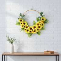 Artificial Floral Sun Wreath All Season Floral Entryway Wreath Crafted Home Decoration