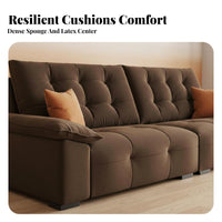 Minimalist Design Straight-Line Tufted Sofa Comfortable Button-Tufted Sofa High-Resilience Cushion Living Room Furniture Easy to Clean for Guesthouse Operators, Apartment Dwellers, Young Adults, Small Space, Lounge Area, Bedroom