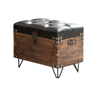 Vintage Barrel Ottoman Retro Design Storage Stool Multi-Functional Padded Seat for Business Owners, Parents, Bedroom, Entryway