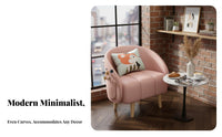 Upholstered Tub Armchair Minimalist Design Lounge Chair Ergonomic Spine Rest High-Density Padding for Reception Area, Balcony