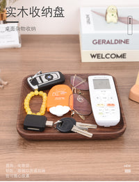 胡桃木质钥匙托盘进门鞋柜入户玄关客厅摆件桌面杂物收纳盒置物架