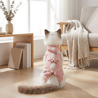 Cat Recovery Suit with Tie Straps, Sleeveless Turtleneck Spay Recovery Suit, Post Surgery Casual Cat Wear for Kitten Anti-Licking Protection