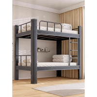 Bunk Bed Frame with Ladder Heavy Duty Metal Bunk Bed Sturdy Furniture for Kids, Students, Bedroom, Dorm Room, Apartment