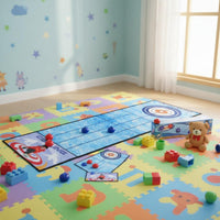 Parent-Child Interaction Portable Soccer Game Mat Family Fun Tabletop Bowling Game Set Easy Setup Combination Shuffleboard Curling Board for Children, Indoor, Party
