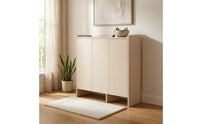 Solid Wood Shoe Storage Unit Removable Shelf Entryway Shoe Storage Unit Open Bottom Footwear Organizer for Hallway