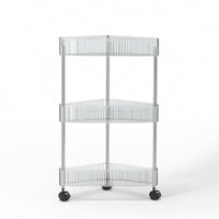 Rolling Corner Organizer Tiered Corner Shelving Rack with Wheels Mobile