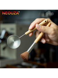 NEOUZA新泽咖啡实木柄清洁软毛刷咖啡豆长柄量勺取豆勺不锈钢