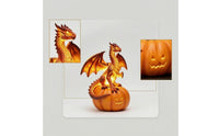 Dragon-Adorned Pumpkin Halloween Pumpkin Figurine with Dragon Decorative for Desk