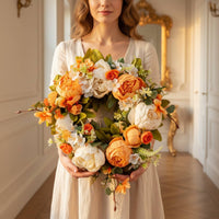 Artificial Peony Wreath Multipurpose Simulation Peony Wreath Handmade