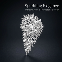 Statement Rhinestone Brooch for Women, Rhinestone Brooch Pins Women, Brooches Floral Brooch Pin, Crystal Embellished Brooch Pins
