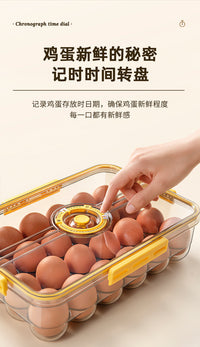 食品级冰箱鸡蛋收纳盒加厚18格24格鸡蛋盒透明密封保鲜储物盒冰柜