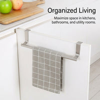 Towel Rack Wall Mounted or Over the Door Kitchen for Homeowners, Rustproof Stainless Bar for Bathroom Organization