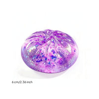 Squishy Toy with Glitter Slow-Rising Bun Squishy Stress Ball Translucent Jelly-Like for Fidgeters, Desk, Office