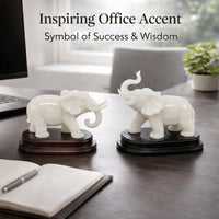 Stone Elephant Statue Decor, Feng Shui Elephants Pair Statues, Decorative Elepha #variant:18*11*12-17 cm, Base Height 3cm