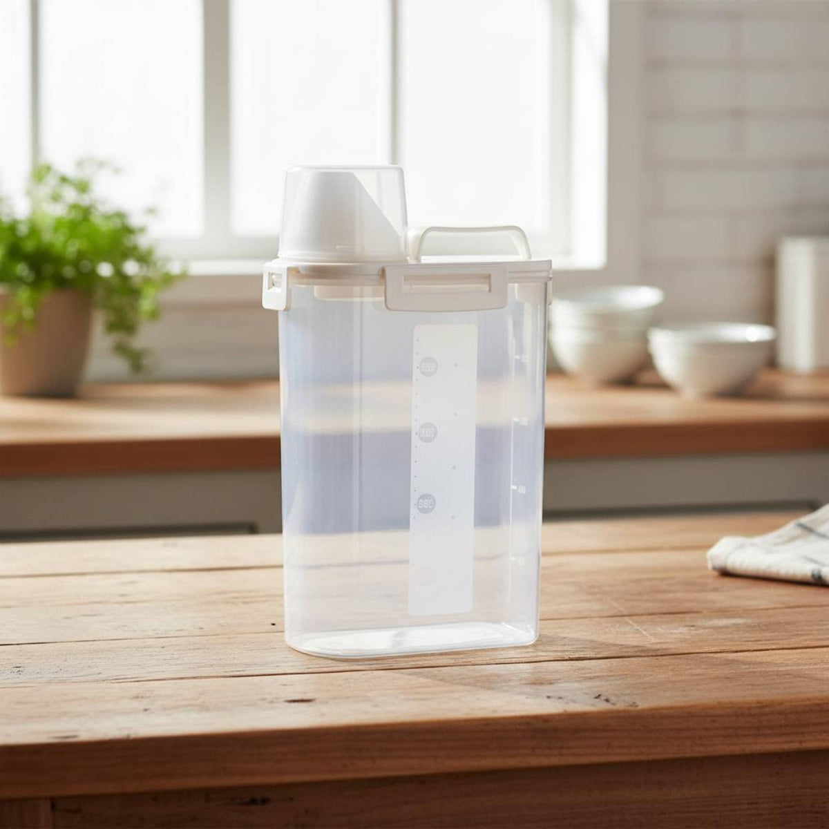Airtight Grain Container Large Capacity Airtight Rice Container Clear Body Dry Goods Storage for Kitchen, Pantry
