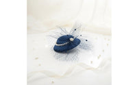 Veiled Pillbox Hat Handmade Veiled Fascinator Headdress Mesh for Weddings