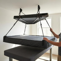 2 Pieces Pulley Storage Hoist Heavy Duty Lifting Hanger Black Metal