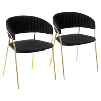 Luxury Velvet Salon Chair with Gold Metal Frame