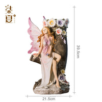 厂家现货欧式天使花瓶摆件创意客厅桌面装饰品树脂工艺品批发代理